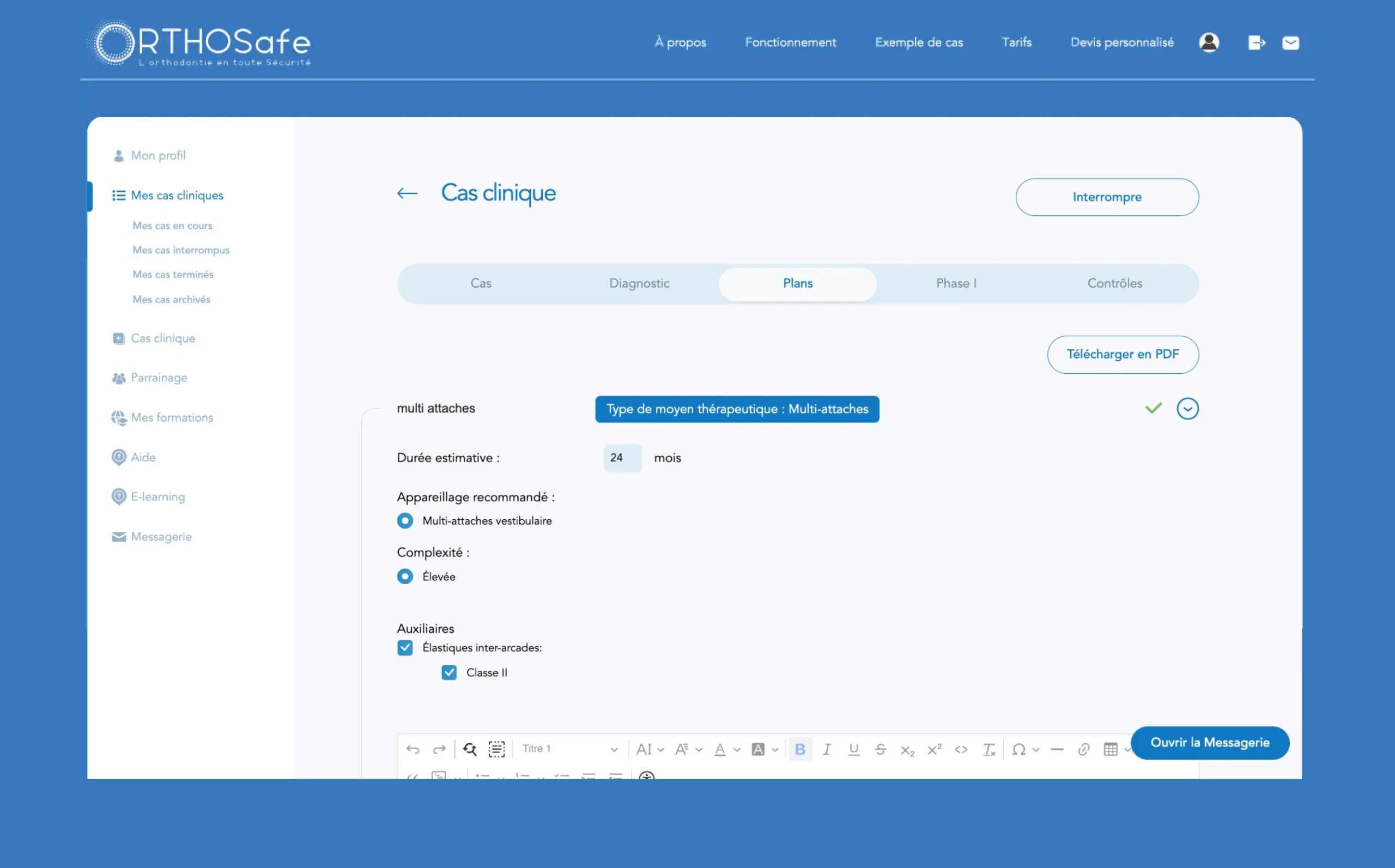 plan de traitement multi attaches  Orthosafe